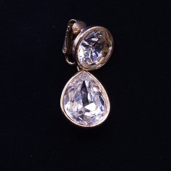 Kenneth Jay Lane Gold and Silver Crystal Earrings - Picture 4 of 14